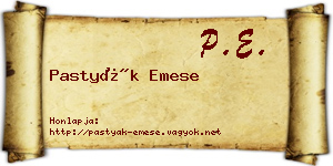 Pastyák Emese névjegykártya